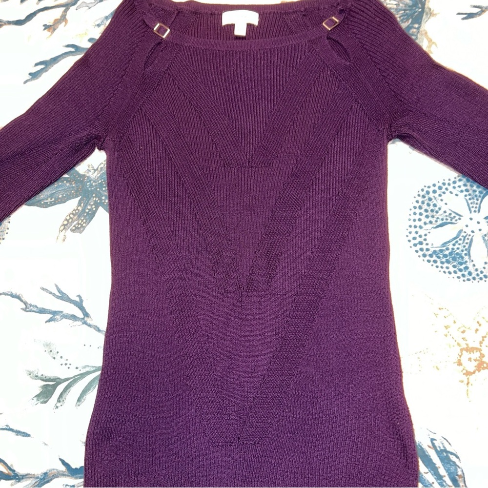 Calvin Klein Size XS Purple Light Knit Pullover Sweater